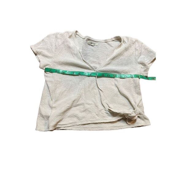 Madewell Wrap front tie Shirt Womens Small S Short Sleeve V Neck Pullove… - Picture 5 of 9